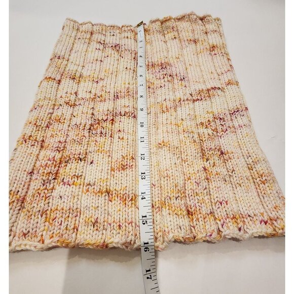 HANDMADE Rib Knit Snood Tube Scarf Cowl Shawl Yellow Variegated Stretch New - Picture 9 of 12